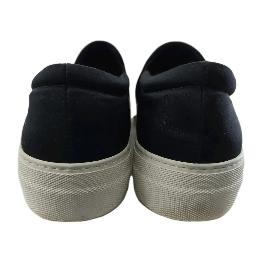 Joshua Sanders Slip On Sneakers Womens‎ 38 7.5 Black Satin Glitter NY New York